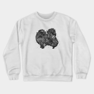 pomeranian dog black and white art Crewneck Sweatshirt